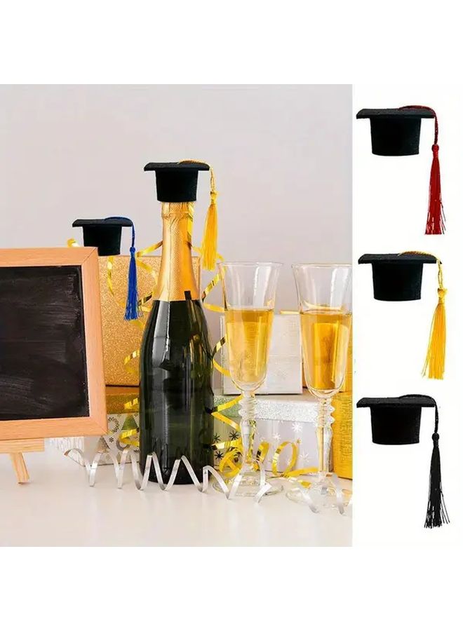 Blue Graduation Hats 2pcs Felt Bottle Decor With Tassel Party Souvenirs - Image 3