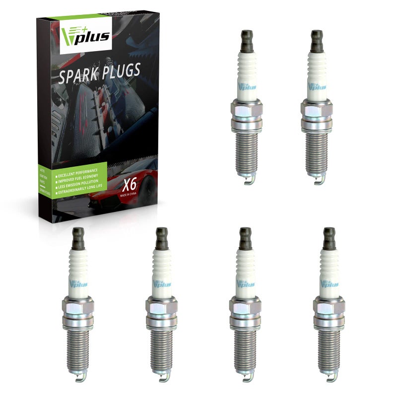 Vplus 6Pcs Iridium Spark Plug Replaces 93175 LKR7DIX11S Compatible with Hyundai Santa fe Sport 2018 2012 Kia Soul2015 Honda Civic Si 18L 24L 30L 33L 35L 36L 38L L4 V6 Engine
