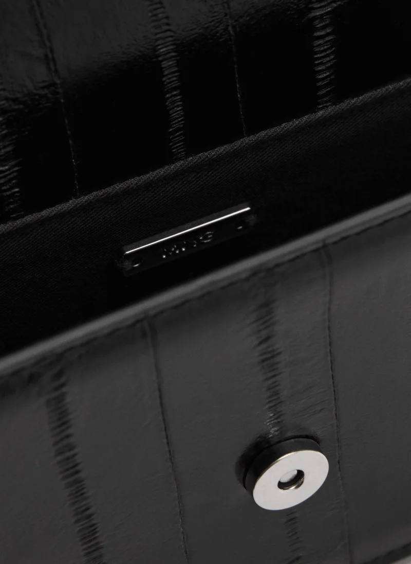 مانجو Textured Leather Effect Bag