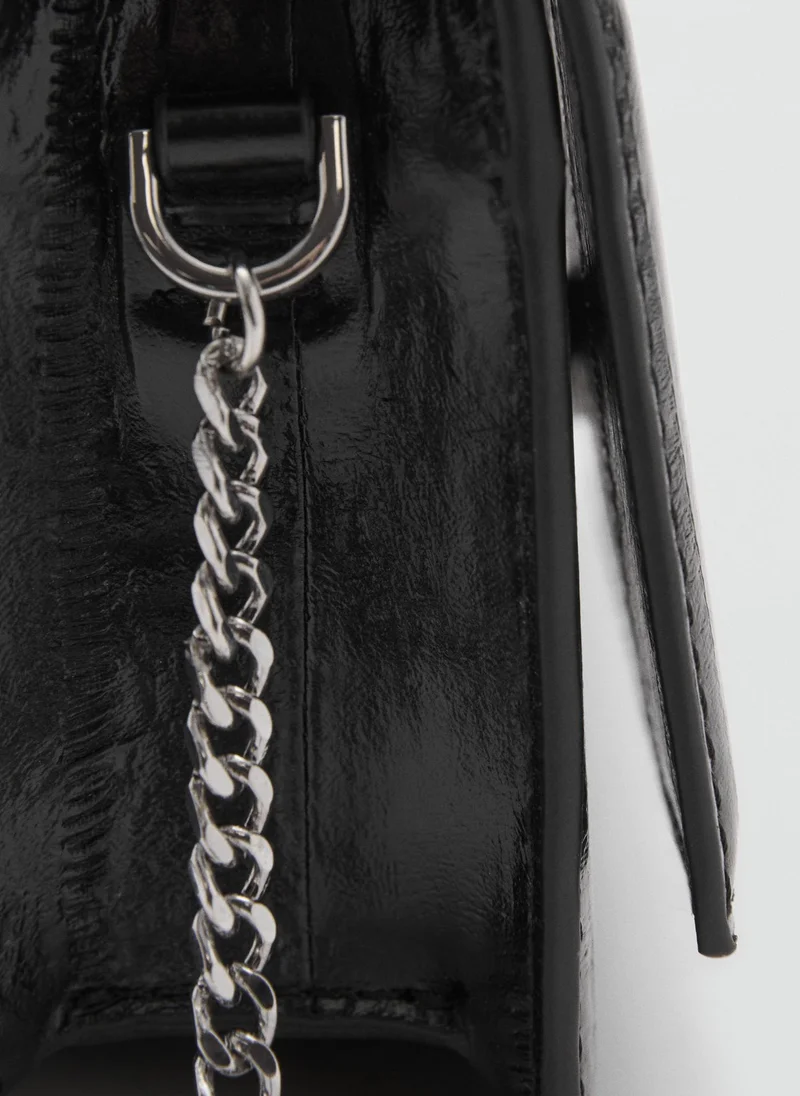 مانجو Textured Leather Effect Bag