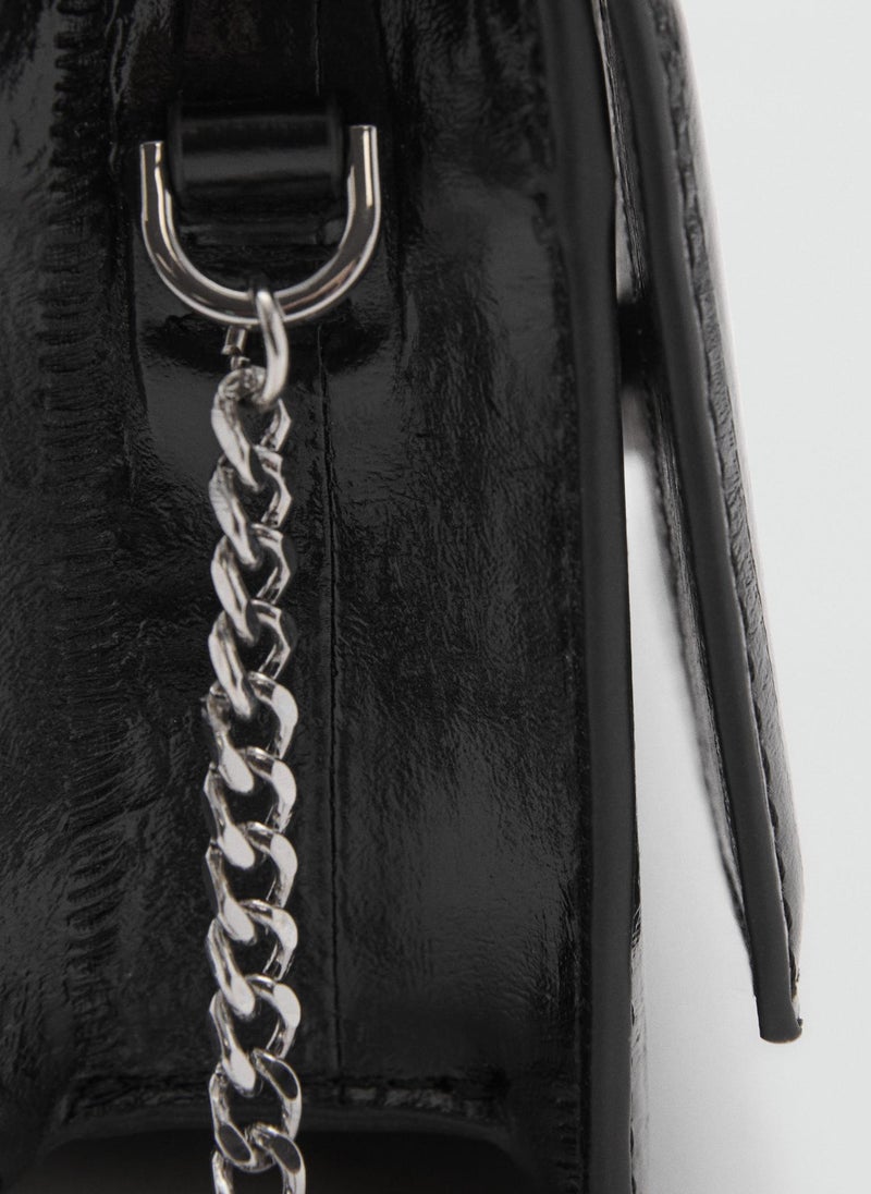 MANGO - Textured Leather Effect Bag - Image 1