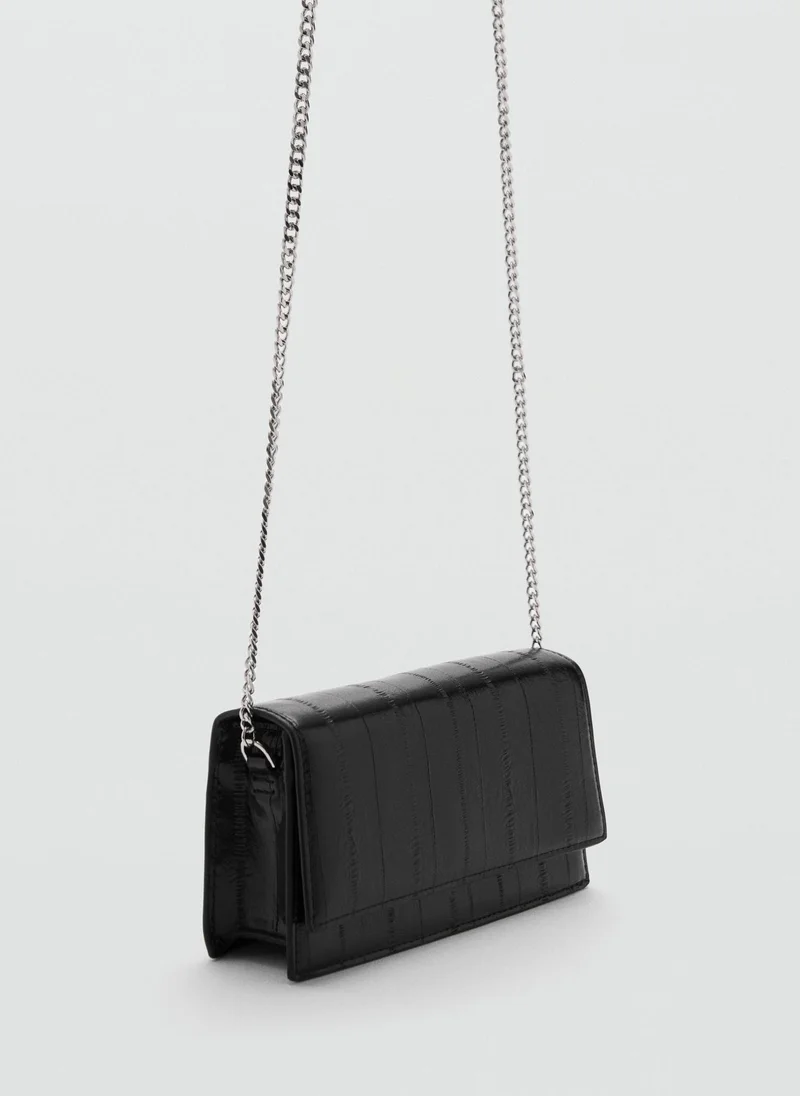 MANGO Textured Leather Effect Bag