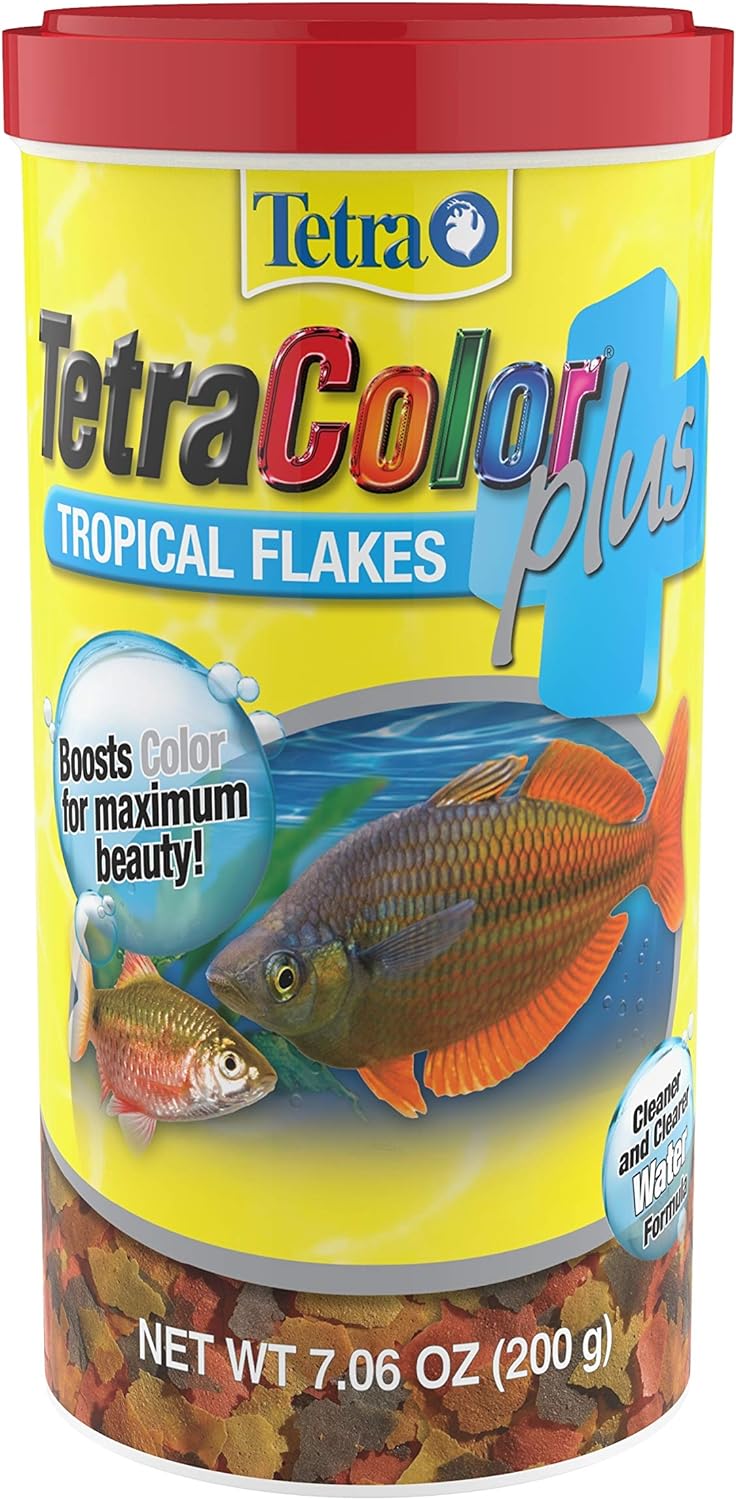 Tetra ColorPlus Fish Food Flakes Tropical Flakes With Natural Color Enhancers 706 Ounce - Image 1