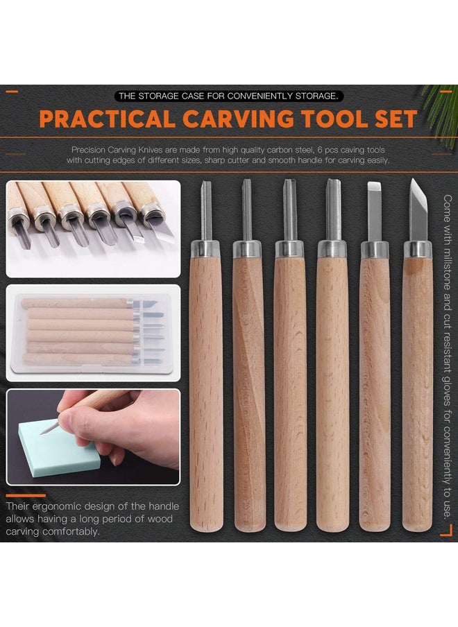 Rustark - 24 Pieces Block Printing Starter Tool Kit With Whetstone Stamp Block Carving Tools Tracing Paperspencil Gloveseraser And Scrapper Rubber Stamp Making Kit For Stamping And Printmaking - Image 1