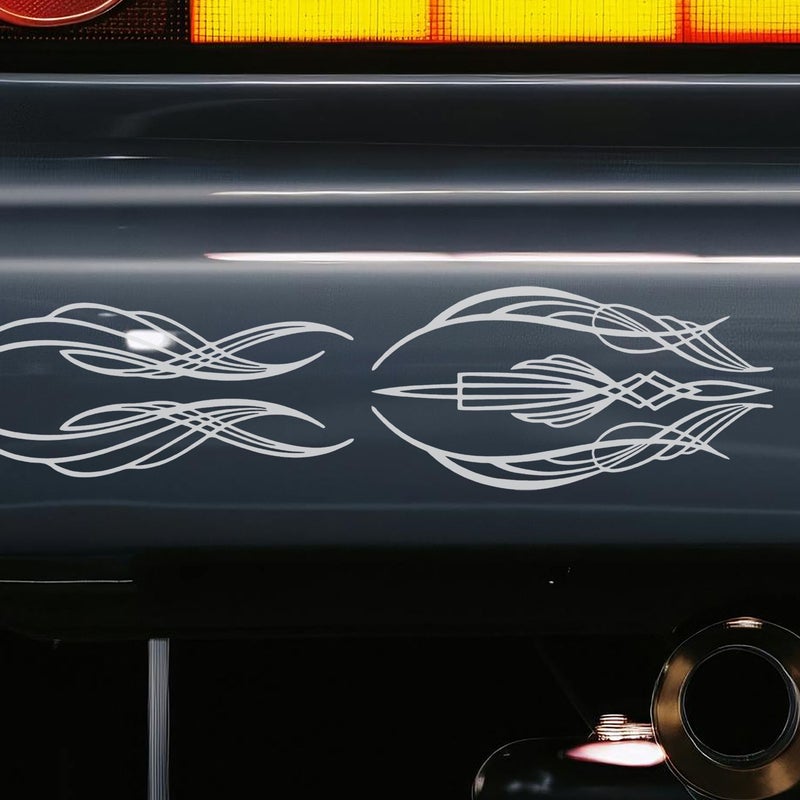 2D Flat Colorful 5pcs Wave Cross Streamlined Wings Racing Sports Style Car Stickers Bumper Stickers Sailboat Stickers Boat Accessories Motorcycle Bicycle Stickers - Image 1