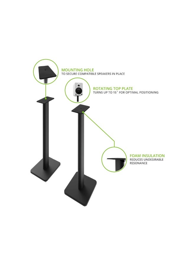 Kanto Audio SP26PL 26" Bookshelf Speaker Swiveling Floor Stands-Black, Pair - Image 2