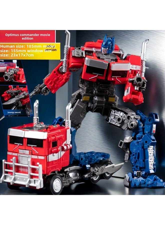 Transfiguration Toy Car Robot Alloy Edition King Kong Optimus Prime Wasp Dinosaur Boy Children's Toy Hand-made Model-Color:Alloy Version Of Optimus Commander - Image 1