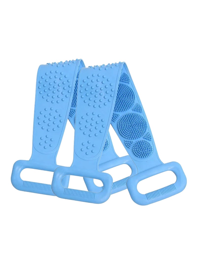 2 Pieces Silicone Body Back Scrubber Double Side Bathing Brush for Skin Deep Cleaning Massage Dead Skin Removal Exfoliating Belt for Shower - Image 1