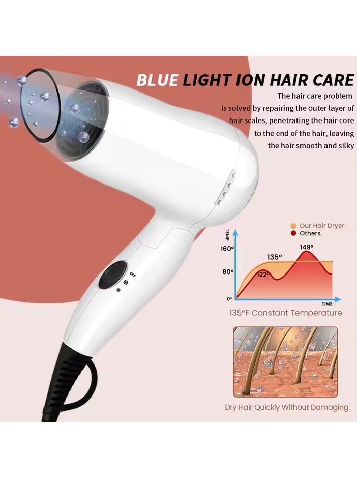 WTZEZO Foldable 1800W Hair Dryer – Ionic, Fast Drying, Frizz Control, Travel-Friendly - Image 2