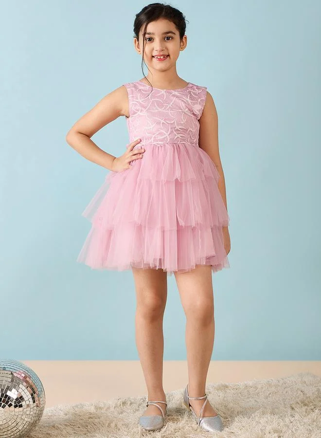 Stylo Bug Stylo Bug Sleeveless Mesh Insert Tulle Dress