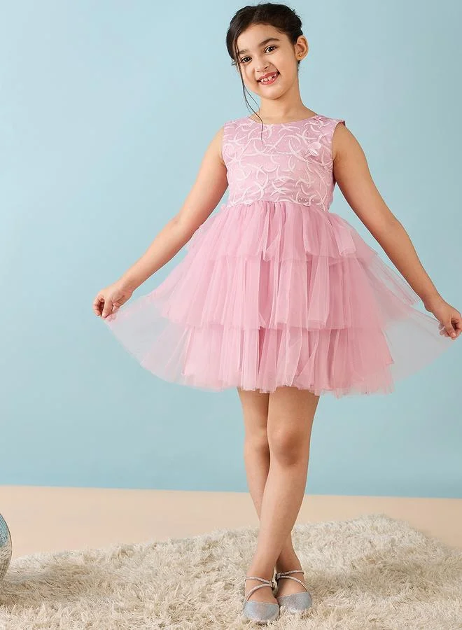 Stylo Bug Stylo Bug Sleeveless Mesh Insert Tulle Dress