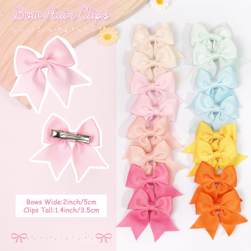 JOYOYO 60Pcs Baby Bows Alligator Hair Clips in 30 Pastel Colors, Barrettes and Bows for Baby Girls,Toddlers,Kids - Image 3