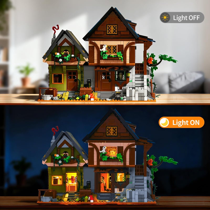 BNG Medieval Cabin Building Set, House Building Block Set with Light, House Cabin Architecture Modular Buildings, Home Office Decor, Ideal Gift for Adults Teens (2225 PCS) - Image 4