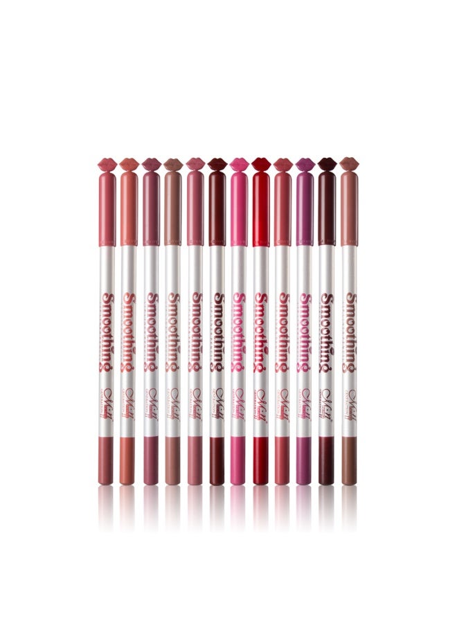 Me Now MN 12pc Waterproof Multiple Color Lip Liner Pencil Set Multicolour Fine Lip Liner set of 12 color - Image 1