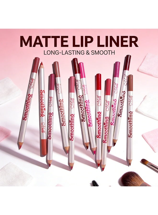Me Now MN 12pc Waterproof Multiple Color Lip Liner Pencil Set Multicolour Fine Lip Liner set of 12 color - Image 5