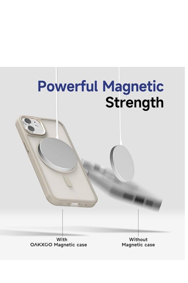 Denx Magnetic Case for iPhone 12 and 12 Pro 6.1 inch, Compatible with Magsafe, Slim Protective Translucent Matte, Shockproof Case (Grey) - Image 3
