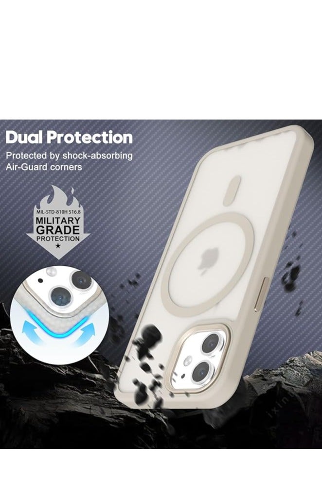 Denx Magnetic Case for iPhone 12 and 12 Pro 6.1 inch, Compatible with Magsafe, Slim Protective Translucent Matte, Shockproof Case (Grey) - Image 2