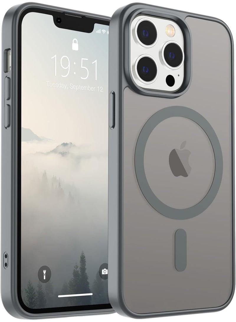 ACLIX Magnetic Case for iPhone 12 and 12 Pro 6.1 inch, Compatible with Magsafe, Slim Protective Translucent Matte, Shockproof Case | Natural Titanium - Image 1