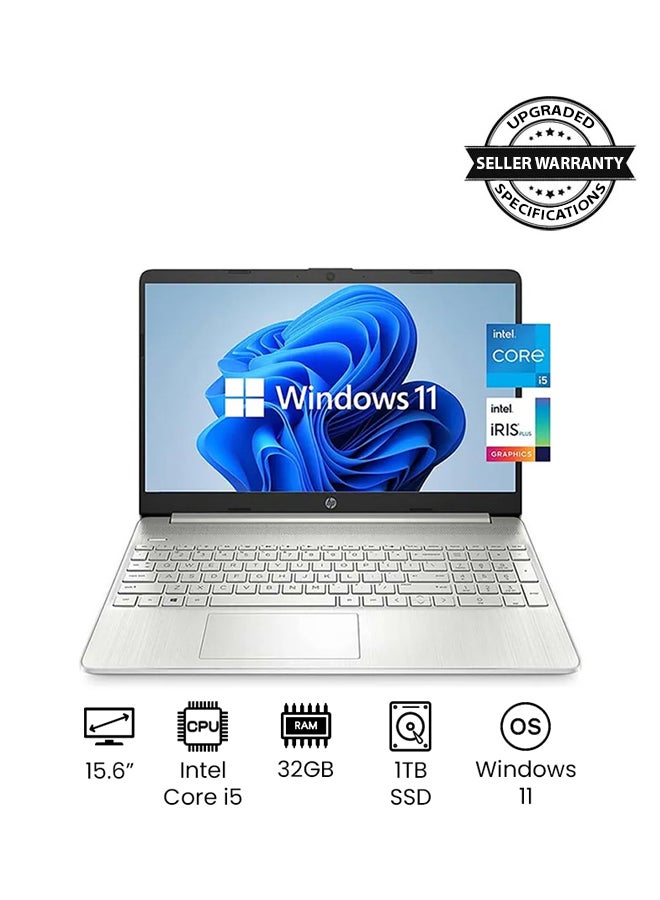 HP أحدث لابتوب نحيف 15-DY2093WM للمحترفين والأعمال (نسخة محدثة) بشاشة 15.6 بوصة FHD، مع معالج Core i5-1135G7/32GB RAM DDR4/1TB SSD/رسومات Intel Iris Plus/Windows 11 - Image 1