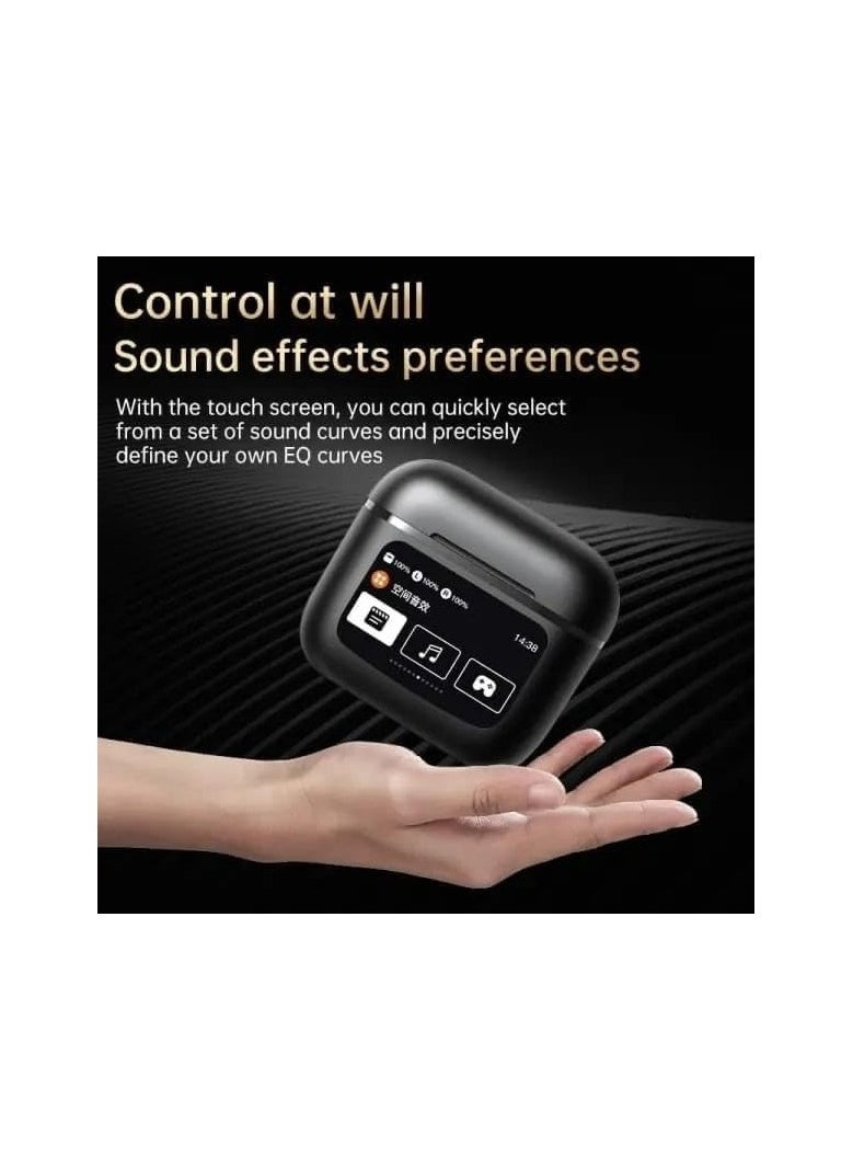 FARROBIZZ - Earbuds Pro With LED Touch Control Screen True Wireless EarPods Active Noise Cancellation ANC Headphones Strong Battery Health Water Resistance Superior Sound Quality 6Mic Technology(BLACK) - Image 1