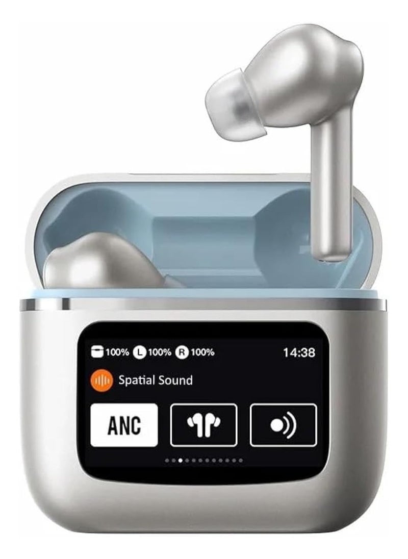 FARROBIZZ - Earbuds Pro With LED Touch Control Screen True Wireless EarPods Active Noise Cancellation ANC Headphones Strong Battery Health Water Resistance Superior Sound Quality 6Mic Technology(BLACK) - Image 1