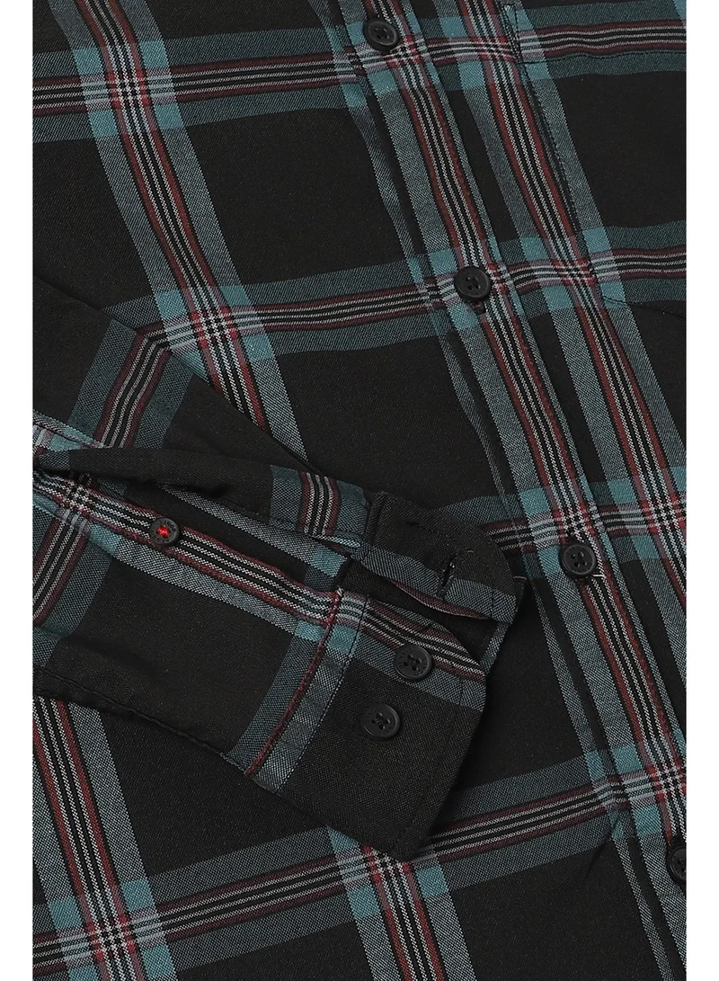 دينيس لينغو Black Casual Shirt for Men, 100% Cotton, Slim Fit
