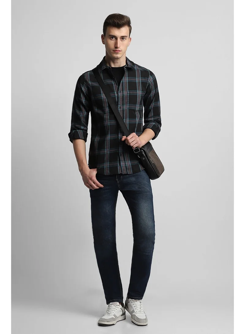 Dennis Lingo Black Casual Shirt for Men, 100% Cotton, Slim Fit