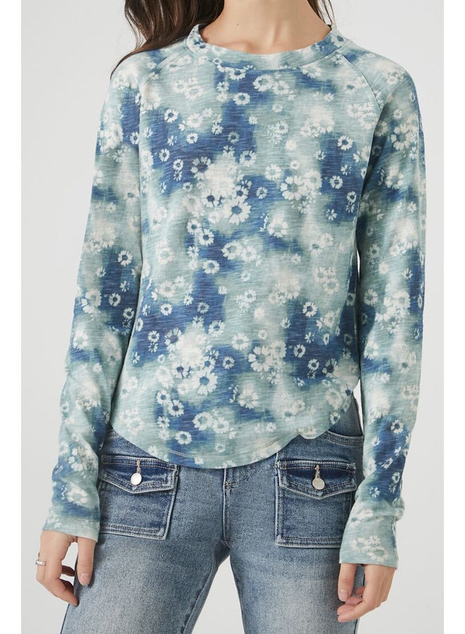 FOREVER 21 Tie-Dye Floral Print Top - Image 2
