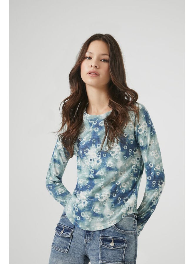 FOREVER 21 Tie-Dye Floral Print Top - Image 3