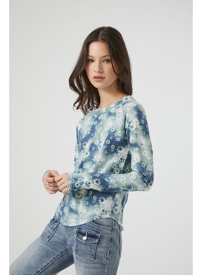 FOREVER 21 Tie-Dye Floral Print Top - Image 4