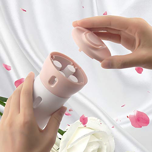 CHIVENIDO 2 Pack 4 in 1 Travel Dispenser, CHIVENIDO Lotion Shampoo Gel Travel Dispenser Bottle Sets Shower Bottles Refillable Travel Bottles for Makeup Travel Supplies (Pink, Gray) - Image 2