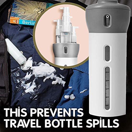 CHIVENIDO 2 Pack 4 in 1 Travel Dispenser, CHIVENIDO Lotion Shampoo Gel Travel Dispenser Bottle Sets Shower Bottles Refillable Travel Bottles for Makeup Travel Supplies (Pink, Gray) - Image 4