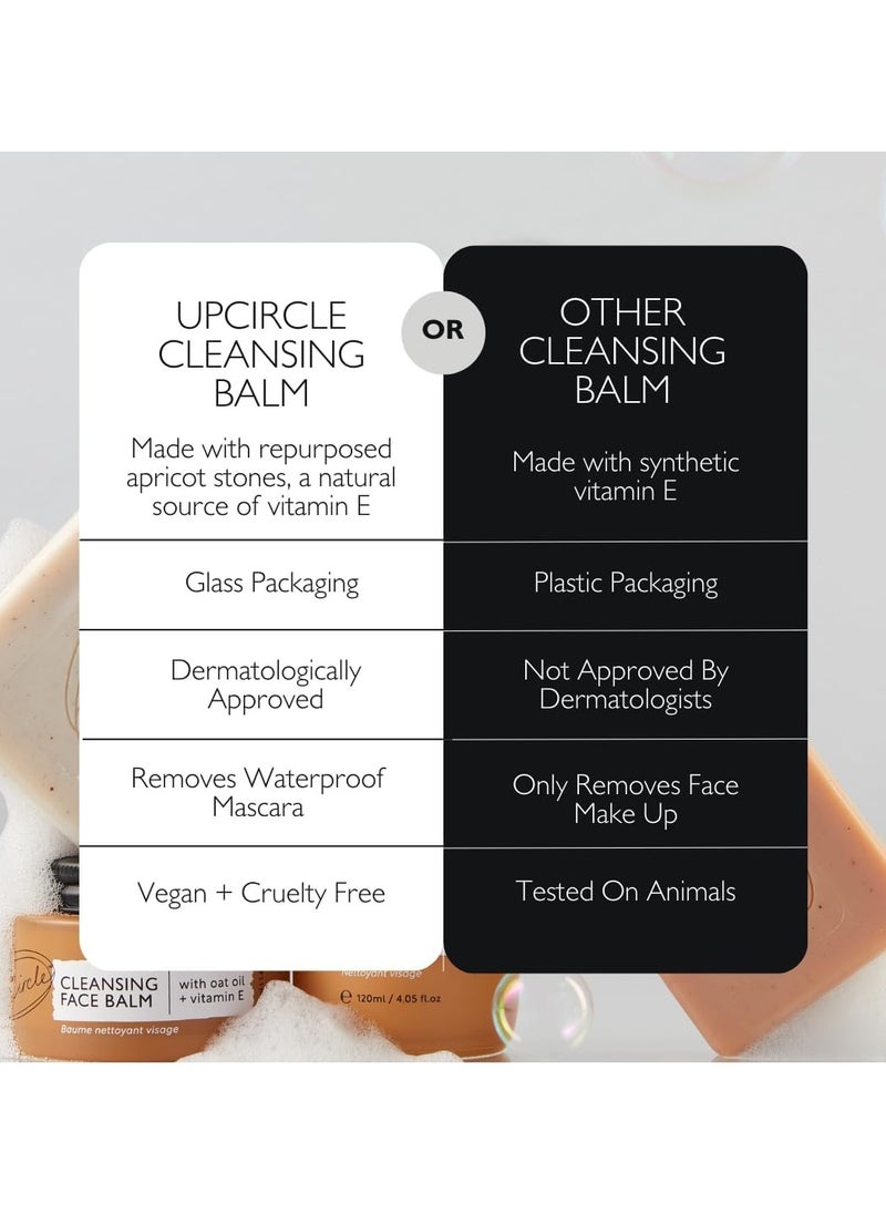 UpCircle - Cleansing Face Balm with Apricot 55ml Natural Cleanser To Remove Makeup Including Waterproof Mascara Clear Blackheads Sea Buckthorn Oat Rosemary Oil Vegan Cruelty free - Image 1