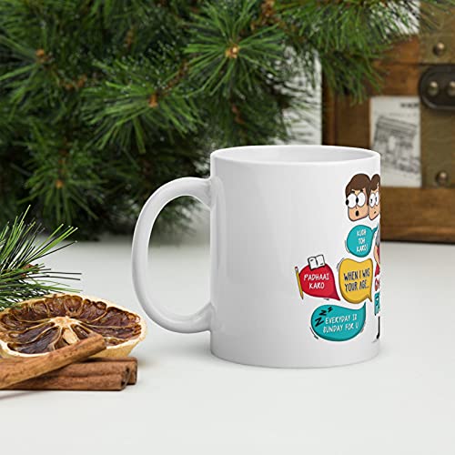 Oye Happy - Great Indian Father Illustrated Premium Mug - Best Gift for Dad on Birthday/Father's Day - Image 5