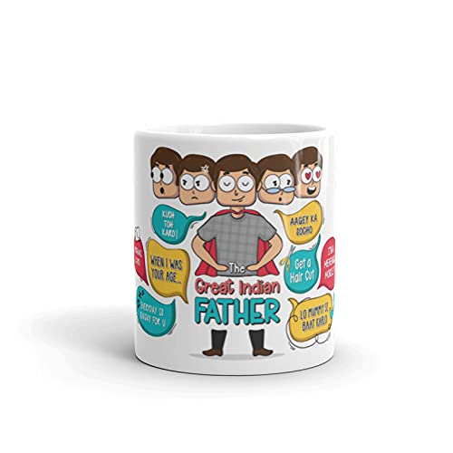 Oye Happy - Great Indian Father Illustrated Premium Mug - Best Gift for Dad on Birthday/Father's Day - Image 2
