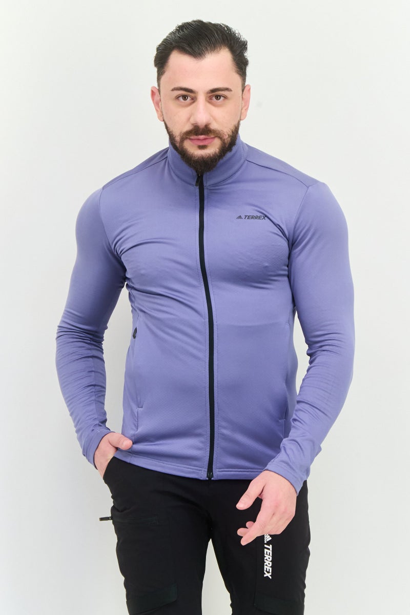 Adidas Men Sportswear Fit Long Sleeve Outdoor Sweatshirt, Slate Blue  - Image 1