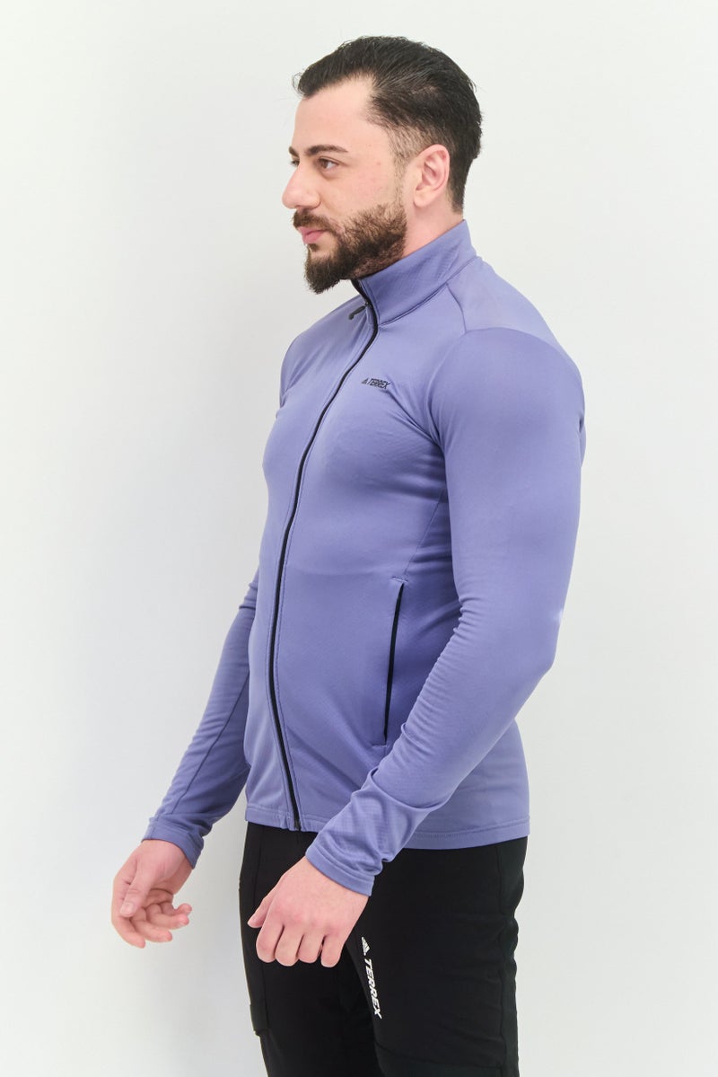 Adidas Men Sportswear Fit Long Sleeve Outdoor Sweatshirt, Slate Blue  - Image 3