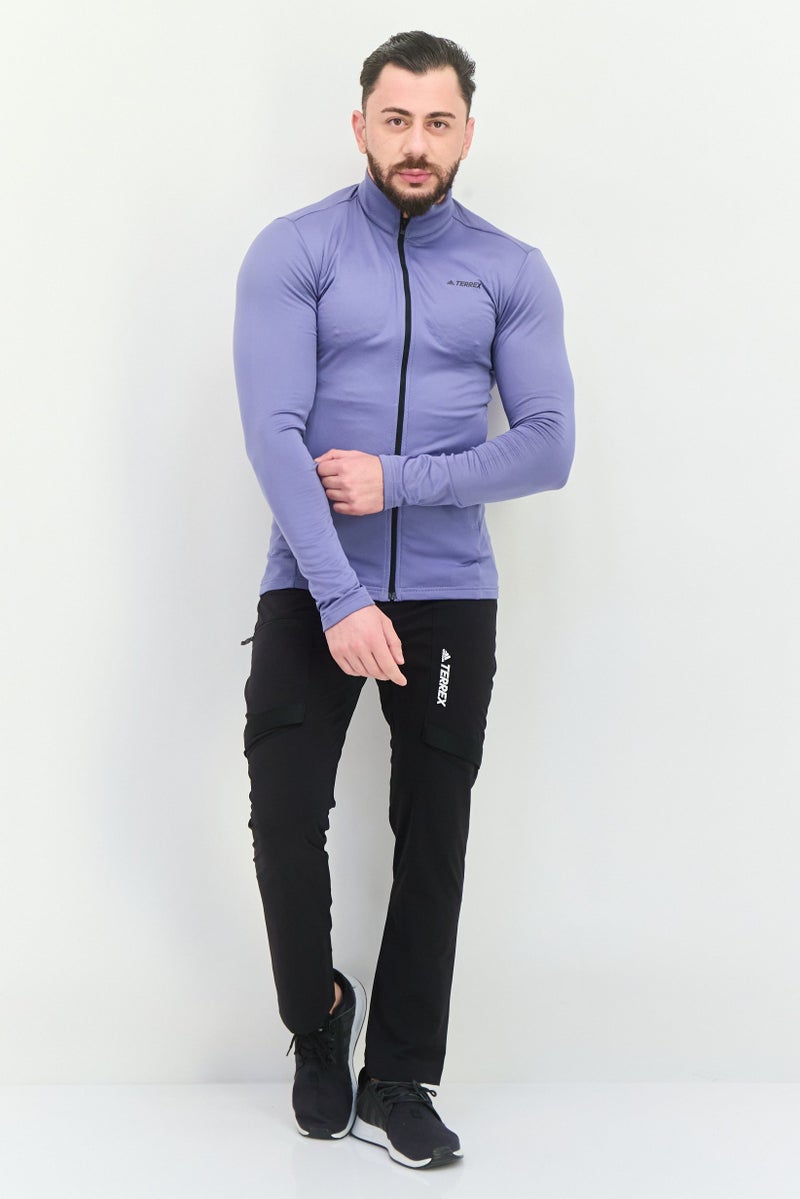 Adidas Men Sportswear Fit Long Sleeve Outdoor Sweatshirt, Slate Blue  - Image 2