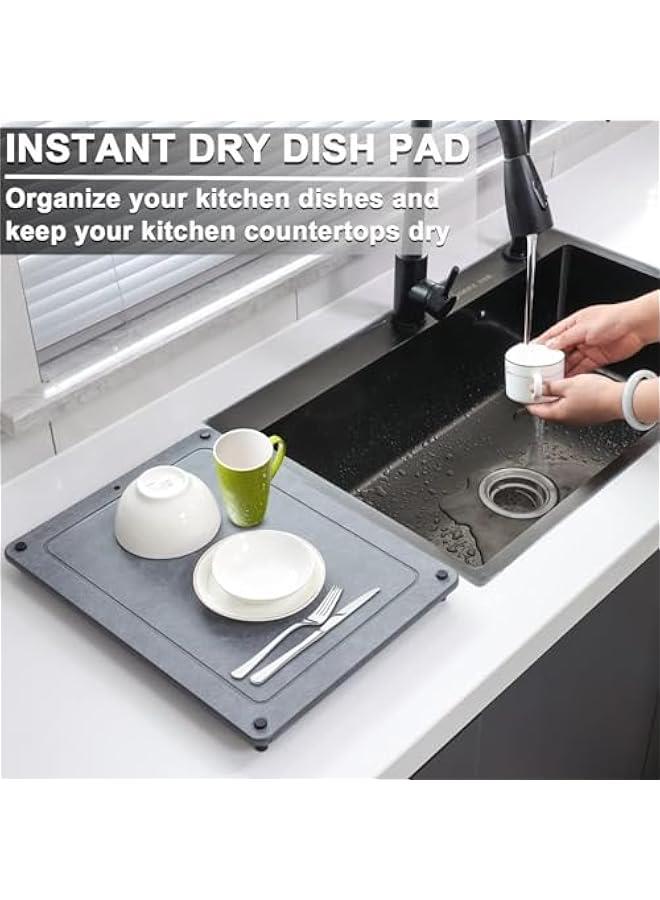 HOOKOR Dish Drying Mats for Kitchen Counter-Dries Instantly – Stainless Steel Feet, Home Dish Drying Pad, Dishes, Etc.Dish Drying Mats(40x30CM)  - Image 4