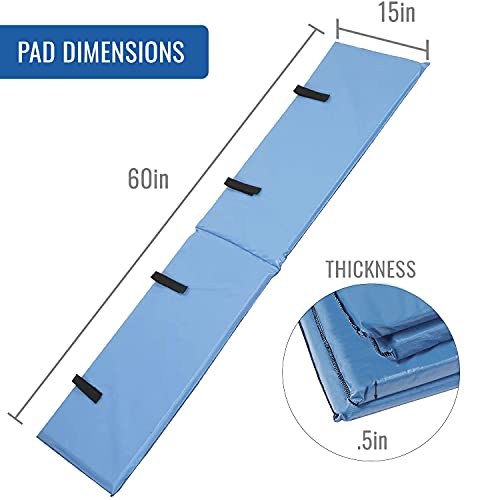 DMI غطاء سكة السرير DMI، padding سكة السرير ووسادة واقية للسرير لكبار السن، المعاقين أو ذوي الاحتياجات الخاصة، السكك غير مشمولة، غطاء مبطن فقط، أزرق، 60 × 15 × 0.5، 2 عدد - Image 2