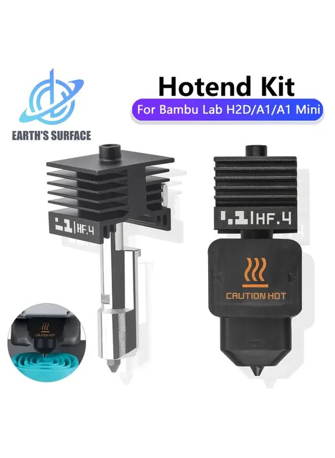طقم النهاية الساخنة 0.4 مم عالي التدفق H2D كومبو لطابعات Bambu Lab H2D A1 A1 Mini ثلاثية الأبعاد - Image 1