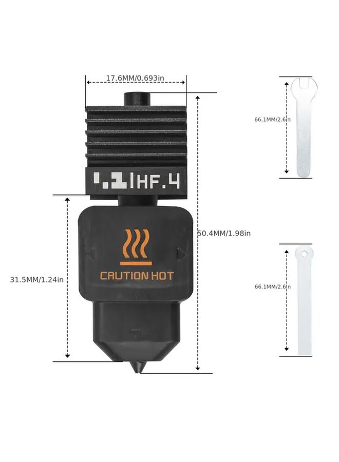 طقم النهاية الساخنة 0.4 مم عالي التدفق H2D كومبو لطابعات Bambu Lab H2D A1 A1 Mini ثلاثية الأبعاد - Image 4