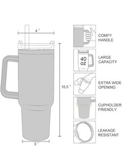 40oz Insulated Stainless Steel Tumbler with Handle, Straw & Lid - Large Travel Coffee Mug for Hot & Cold Beverages - pzsku/Z2C68B3C67CB059FA724AZ/45/_/1726047242/7013103c-a325-4578-ae94-a2babd0aa077