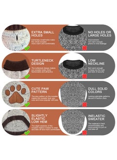 BINGPET Turtle Neck Knitted Dog Sweater,Dog Sweaters For Small Medium Large Dogs With Brown Bone Pattern,Puppy Winter Warm Cloth For Cold Weather Thermal Wear  - Image 2