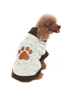BINGPET Turtle Neck Knitted Dog Sweater,Dog Sweaters For Small Medium Large Dogs With Brown Bone Pattern,Puppy Winter Warm Cloth For Cold Weather Thermal Wear  - Image 1
