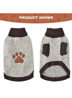 BINGPET Turtle Neck Knitted Dog Sweater,Dog Sweaters For Small Medium Large Dogs With Brown Bone Pattern,Puppy Winter Warm Cloth For Cold Weather Thermal Wear  - Image 4