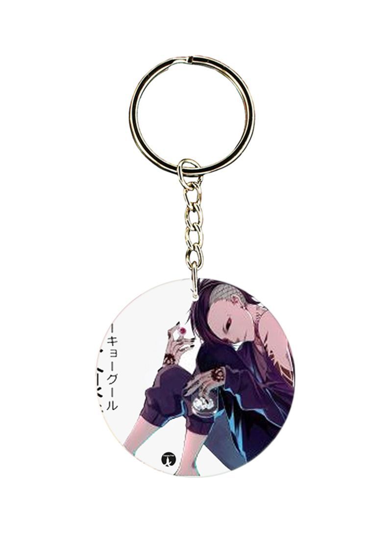 Double Sided Anime Tokyo Ghoul Keychain White/Blue