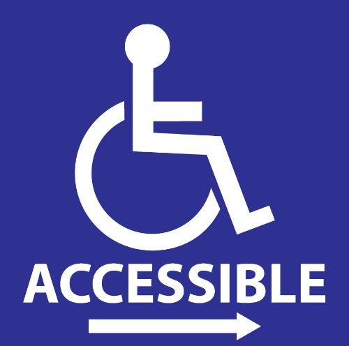 Zing Green Products 2717 Recycled Polystyrene "Accessible with Handicap Symbol Right Arrow" Window Decal, Self-Adhesive, 6" Length, 6" Width, Pack of 2 - Image 4