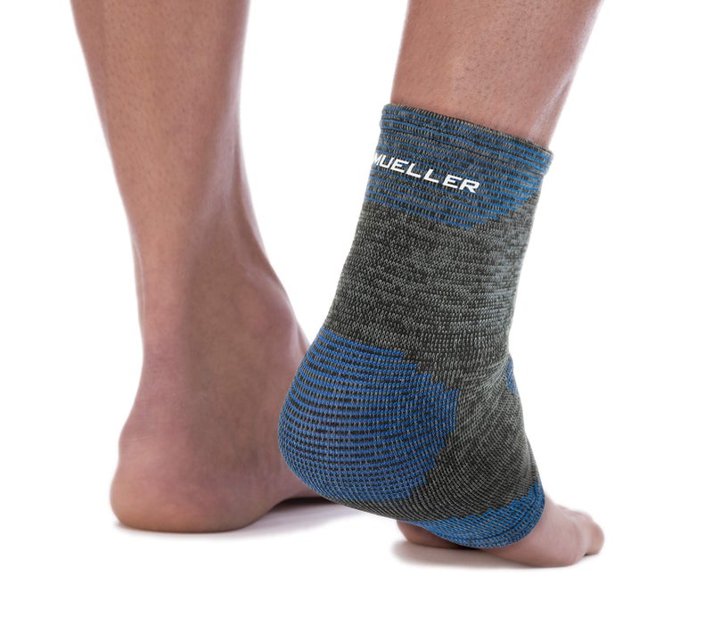 MUELLER Sports Medicine FIR 4-Way Ankle Support Sleeve, Ankle Pain Relief Support for Men and Women, Ideal for Sprains, Strains, Arthritis, Black/Blue, Medium/Large - Image 5