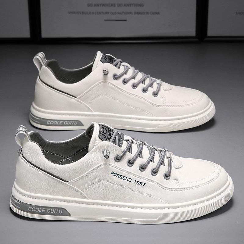 Men's PU Upper Casual Board Shoes, Lightweight Low-top Walking Sneakers, Non-slip Wear-resistant Daily Footwear for Outdoor & Street Wear - Image 2